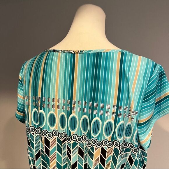 Laundry by Design short sleeve geometric print dress with belt size Large - Picture 9 of 15